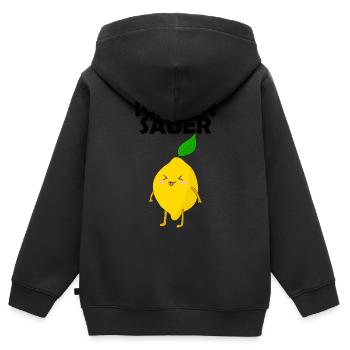 Zitrone ich bin sauer - Kinder Premium Organic Zip Hoodie - Schwarz - Hinten - AI Model Kid Male (0cm)