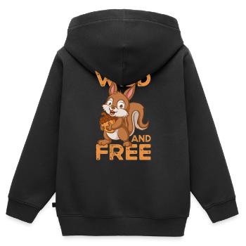 Écureuil écureuil écureuil-amant-S - Sweat Premium à capuche zippé enfant bio - noir - Dos - AI Model Kid Male (0cm)