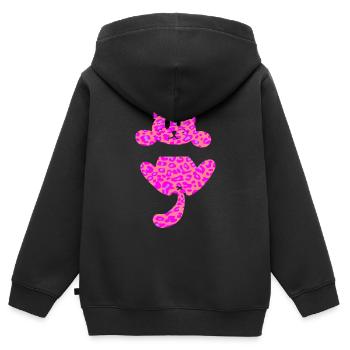 Cute pink punk leopard cat - Kids Premium Organic Zip-up Hoodie - black - Back - AI Model Kid Male (0cm)