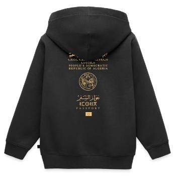 Algerischer Pass - Kinder Premium Organic Zip Hoodie - Schwarz - Hinten - AI Model Kid Male (0cm)
