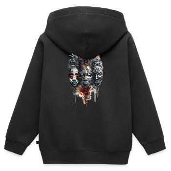 Afrique - Sweat Premium à capuche zippé enfant bio - noir - Dos - AI Model Kid Male (0cm)