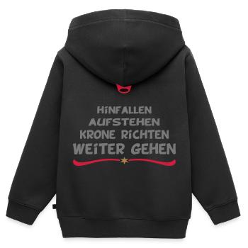 funny sayings - Kids Premium Organic Zip-up Hoodie - black - Back - AI Model Kid Male (0cm)