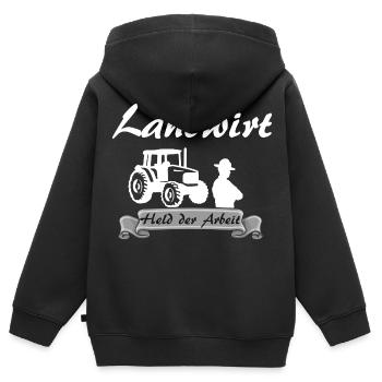 Landwirtschaft - Kinder Premium Organic Zip Hoodie - Schwarz - Hinten - AI Model Kid Male (0cm)