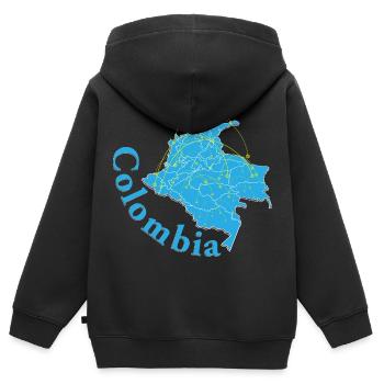 Colombia Map Travel World Tour South America - Kids Premium Organic Zip-up Hoodie - black - Back - AI Model Kid Male (0cm)