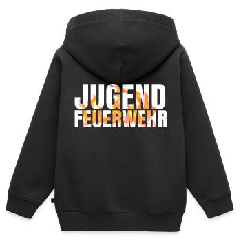 Jugendfeuerwehr feuer - Kinder Premium Organic Zip Hoodie - Schwarz - Hinten - AI Model Kid Male (0cm)