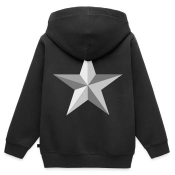 Silver star - Kids Premium Organic Zip-up Hoodie - black - Back - AI Model Kid Male (0cm)