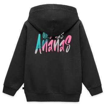 Dies Das Ananas - Kinder Premium Organic Zip Hoodie - Schwarz - Hinten - AI Model Kid Male (0cm)
