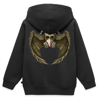 Health angels - Kinder Premium Organic Zip Hoodie - Schwarz - Hinten - AI Model Kid Male (0cm)
