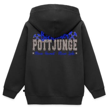 Bochumer Pottjunge Ruhrpott Bochum - Kinder Premium Organic Zip Hoodie - Schwarz - Hinten - AI Model Kid Male (0cm)