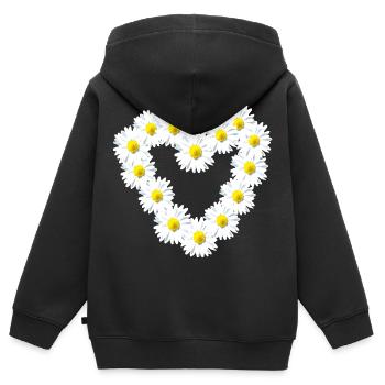 Heart Daisy Daisy Warm - Kids Premium Organic Zip-up Hoodie - black - Back - AI Model Kid Male (0cm)