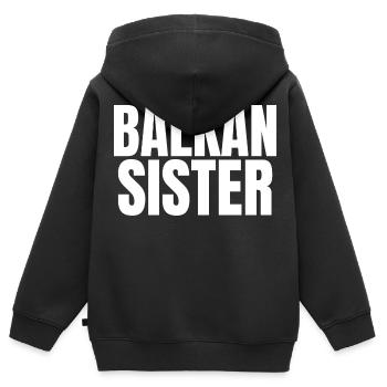 Balkan Hrvatska Apc Balkan Jebiga Hrvatska Croates - Sweat Premium à capuche zippé enfant bio - noir - Dos - AI Model Kid Male (0cm)