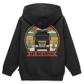 Lass mich fahren Lkw-Fahrer - Kinder Premium Organic Zip Hoodie - Schwarz - Hinten - AI Model Kid Male (0cm)