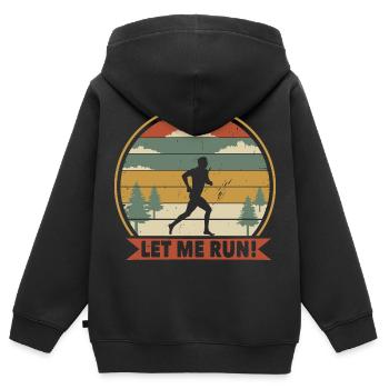 Laissez-moi courir en vintage - Sweat Premium à capuche zippé enfant bio - noir - Dos - AI Model Kid Male (0cm)