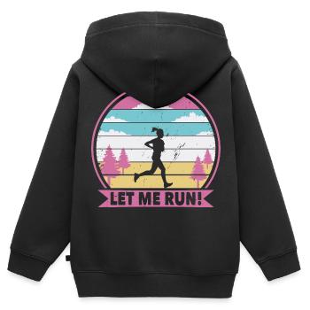 Jogger m’a laissé courir - Sweat Premium à capuche zippé enfant bio - noir - Dos - AI Model Kid Male (0cm)