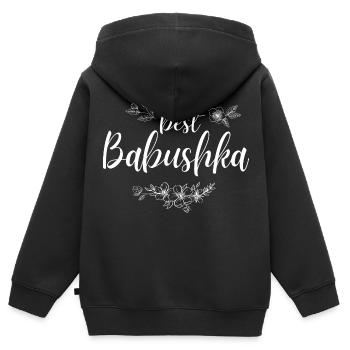 Beste Babuschka. Babuschka Geschenk - Kinder Premium Organic Zip Hoodie - Schwarz - Hinten - AI Model Kid Male (0cm)