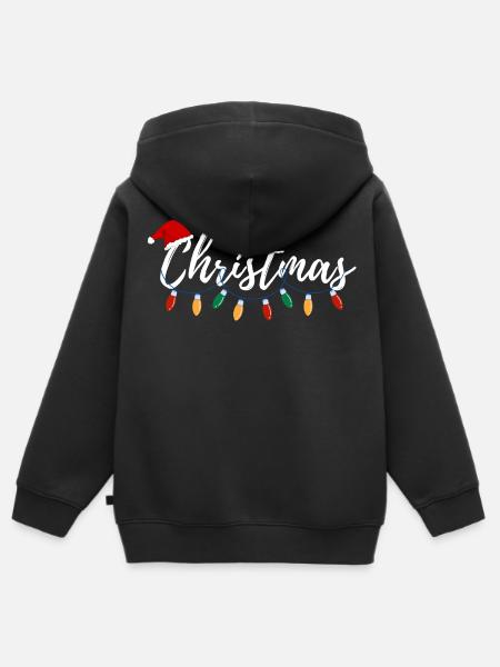 Weihnachtsgeschenk - Kinder Premium Organic Zip Hoodie - Schwarz