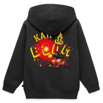 Playmobil Novelmore Charakter Kahboom - Kinder Premium Organic Zip Hoodie - Schwarz - Hinten - AI Model Kid Male (0cm)