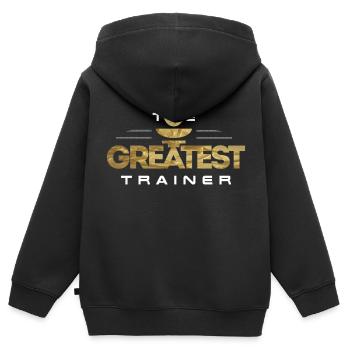 Le meilleur formateur - Sweat Premium à capuche zippé enfant bio - noir - Dos - AI Model Kid Male (0cm)