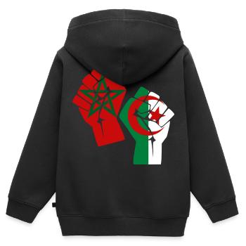 Marokko Algerien Khawa Khawa - Kinder Premium Organic Zip Hoodie - Schwarz - Hinten - AI Model Kid Male (0cm)