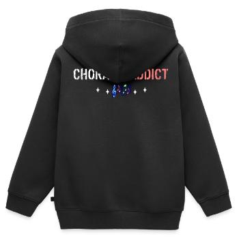 Chorale addict - Sweat Premium à capuche zippé enfant bio - noir - Dos - AI Model Kid Male (0cm)