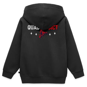 Quad-Süchtige - Kinder Premium Organic Zip Hoodie - Schwarz - Hinten - AI Model Kid Male (0cm)