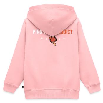Ping-Pong-Süchtige - Kinder Premium Organic Zip Hoodie - Rosa - Hinten - AI Model Kid Female (0cm)