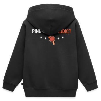 Ping-Pong-Süchtige - Kinder Premium Organic Zip Hoodie - Schwarz - Hinten - AI Model Kid Male (0cm)