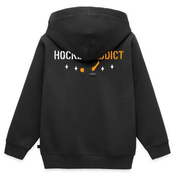 Eishockey-Süchtiger - Kinder Premium Organic Zip Hoodie - Schwarz - Hinten - AI Model Kid Male (0cm)