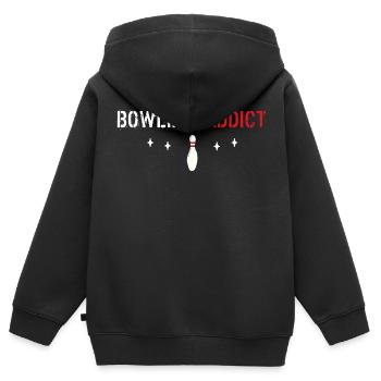 Bowling-Süchtiger - Kinder Premium Organic Zip Hoodie - Schwarz - Hinten - AI Model Kid Male (0cm)