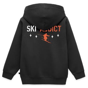 Ski-süchtig - Kinder Premium Organic Zip Hoodie - Schwarz - Hinten - AI Model Kid Male (0cm)