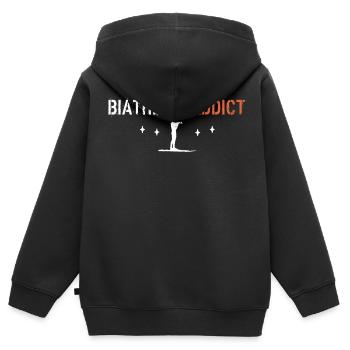 Biathlon-Süchtiger - Kinder Premium Organic Zip Hoodie - Schwarz - Hinten - AI Model Kid Male (0cm)
