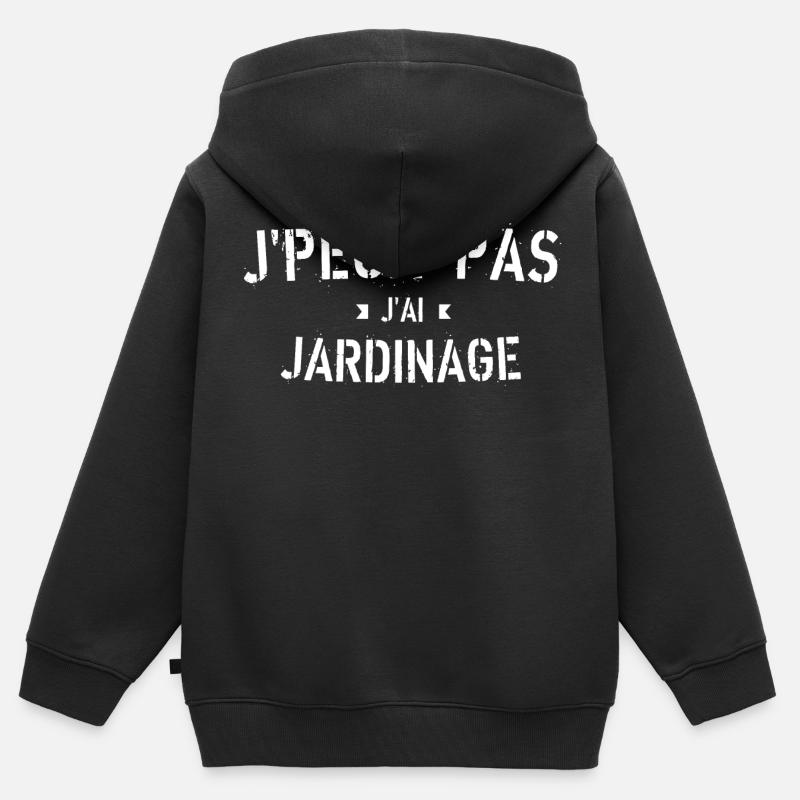 J peux pas j ai Jardinage - Sweat Premium à capuche zippé enfant bio - noir
