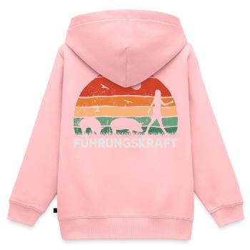 Retro Schweine Führungskraft Landwirtin Schwein - Kinder Premium Organic Zip Hoodie - Rosa - Hinten - AI Model Kid Female (0cm)