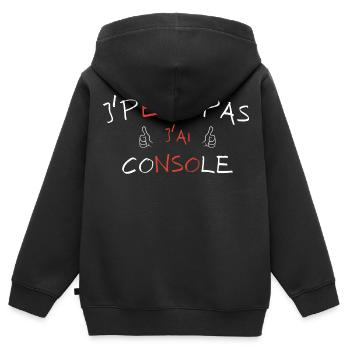 J'peux pas j'ai console - Sweat Premium à capuche zippé enfant bio - noir - Dos - AI Model Kid Male (0cm)