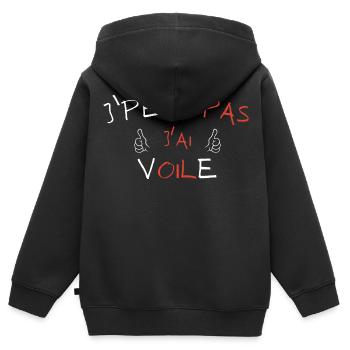 Ich kann keinen Schleier haben - Kinder Premium Organic Zip Hoodie - Schwarz - Hinten - AI Model Kid Male (0cm)