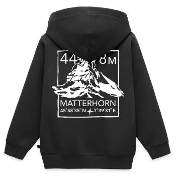 Matterhorn Zermatt Andenken Wandern Wanderung - Kinder Premium Organic Zip Hoodie - Schwarz - Hinten - AI Model Kid Male (0cm)