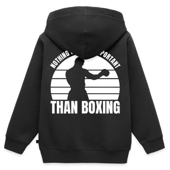 Nothing is as important as boxing - Kids Premium Organic Zip-up Hoodie - black - Back - AI Model Kid Male (0cm)