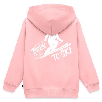 Born To Ski Skifahrer Skifahren Wintersport - Kinder Premium Organic Zip Hoodie - Rosa - Hinten - AI Model Kid Female (0cm)