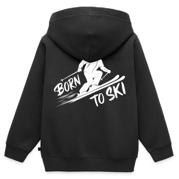 Born To Ski Skifahrer Skifahren Wintersport - Kinder Premium Organic Zip Hoodie - Schwarz - Hinten - AI Model Kid Male (0cm)