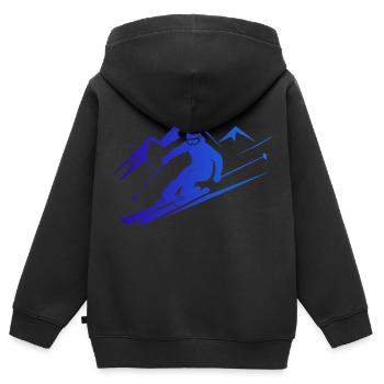 Skifahrer Ski Winter Winterurlaub Wintersport - Kinder Premium Organic Zip Hoodie - Schwarz - Hinten - AI Model Kid Male (0cm)