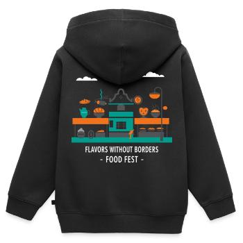 Street Food Festival - Kinder Premium Organic Zip Hoodie - Schwarz - Hinten - AI Model Kid Male (0cm)