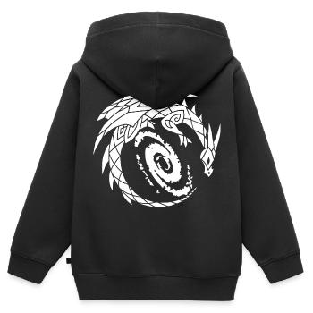 Dragon and galaxy - Kids Premium Organic Zip-up Hoodie - black - Back - AI Model Kid Male (0cm)