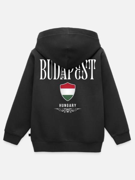 Ich liebe Budapest, Budapest Ungarn - Kinder Premium Organic Zip Hoodie - Schwarz