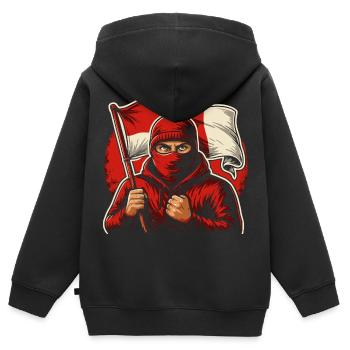 Fans Köln Berlin Rot Weiss - Kinder Premium Organic Zip Hoodie - Schwarz - Hinten - AI Model Kid Male (0cm)