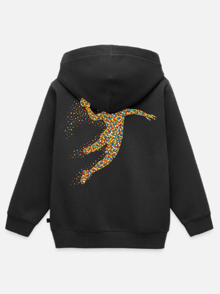 Handball Mädchen Spruch - Kinder Premium Organic Zip Hoodie - Schwarz