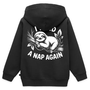 Ich brauch nen Nap - Kinder Premium Organic Zip Hoodie - Schwarz - Hinten - AI Model Kid Male (0cm)