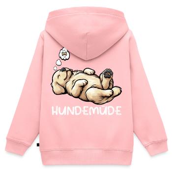 Hundemüde Golden Retriever Goldie Goldiebesitzer - Kinder Premium Organic Zip Hoodie - Rosa - Hinten - AI Model Kid Female (0cm)