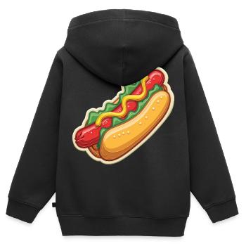 Amour de hot-dog - Sweat Premium à capuche zippé enfant bio - noir - Dos - AI Model Kid Male (0cm)