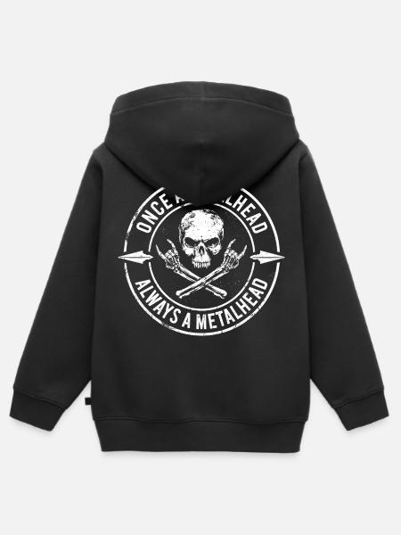 Once a metalhead - Kinder Premium Organic Zip Hoodie - Schwarz