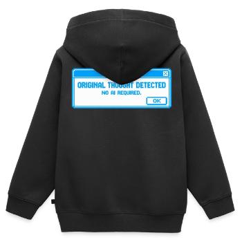 Ursprünglicher Gedanke erkannt – Anti-KI-Schlam - Kinder Premium Organic Zip Hoodie - Schwarz - Hinten - AI Model Kid Male (0cm)